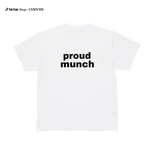 proud muncher short sleeve cotton funny t-shirt Menswear Soft Top Streetwear Man t shirt crewneck round