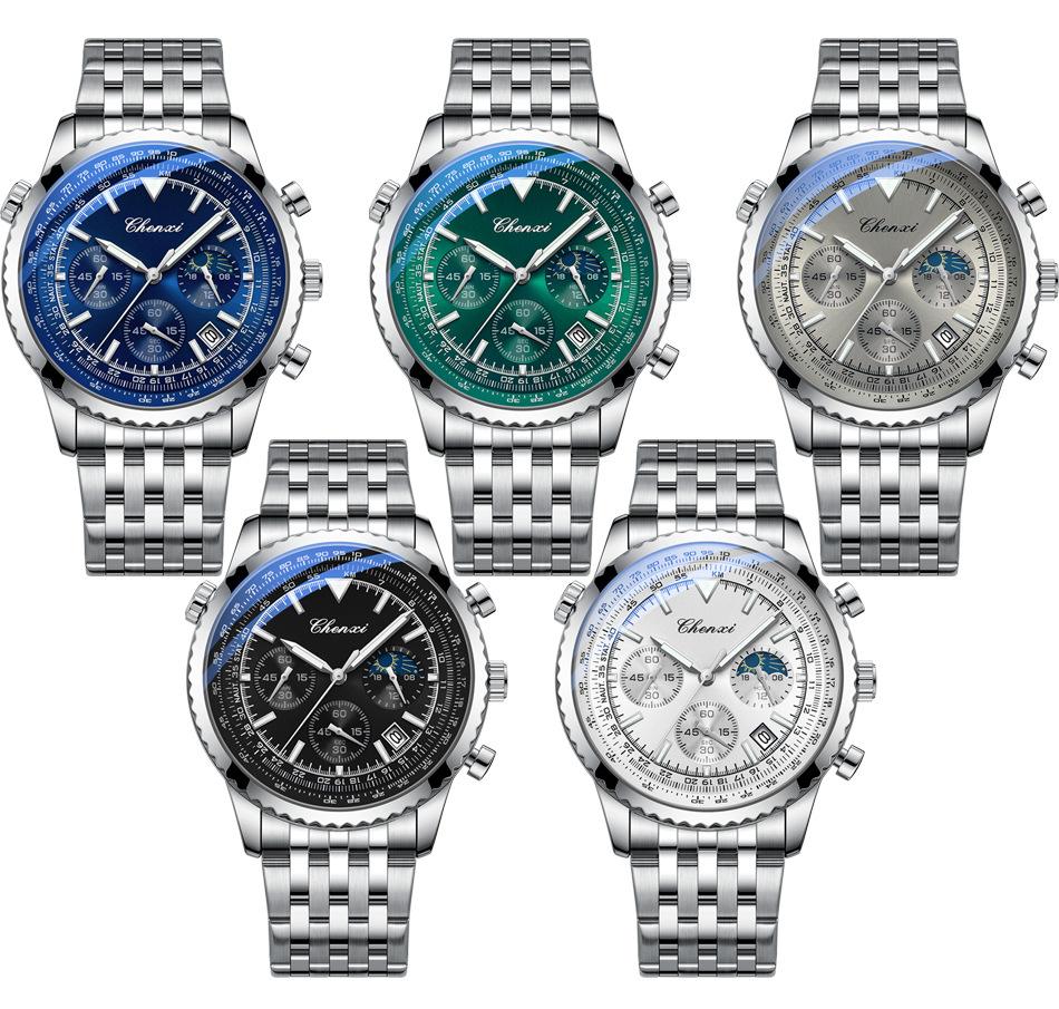 CHENXI Premium Men's Fashion Watch - High Quality Luminous Quartz Movement Multifunctional Water Resistant Sport Business Wristwatch