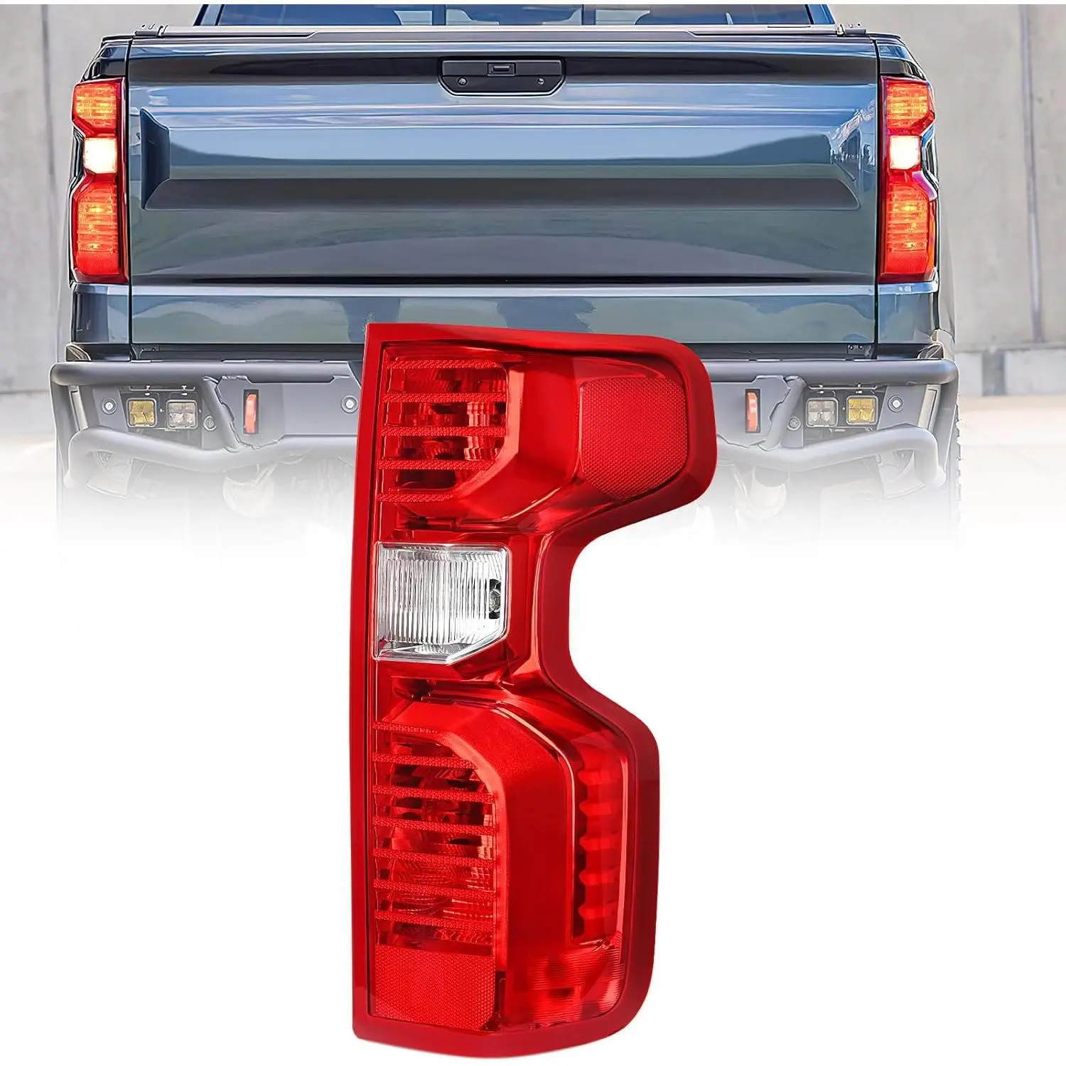 Nilight OE Style Passenger Side Rear LED Taillight Assembly - High-Impact, Shockproof, Plug-In Fit Replacement for 2019-2024 Chevy Silverado 1500, 2020-2024 Silverado 2500HD/3500HD Led Lights Car