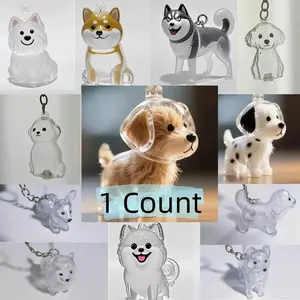 Dog Hair Keepsake Keychain, Transparent Capsule Pendant with Cute Puppy Design, Pet Memorial Gift for Dog Lovers, Holiday Gift Ideas, Keychain for Bags, Cute Keychain Accessory