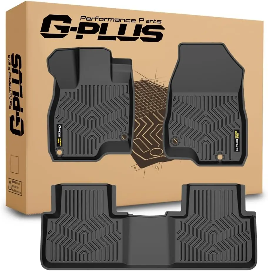 G-PLUS Floor Mats & Liners Compatible with Acura RDX 2019-2026, All-Weather TPE Mat for Car Interior, 1st & 2nd Row Full Set, Black, Mat Floor Mats