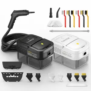 All-in-one handheld steam cleaner with accessories, high-pressure cleaning tool suitable for automotive detailing, furniture, tiles, kitchens, and bathrooms.