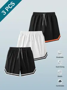 Women's Loose Fit Quick-Dry Basketball Shorts, Casual Sports Shorts, Breathable Half-Length Running Gym Training Pants, Trendy Stitching Sports Wear