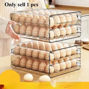 Space-Saving Transparent Refrigerator Egg Rack, Durable Easy Clean, Single Pack Fresh Egg Storage Container, Kitchen Organizer, Refrigerator Accessories