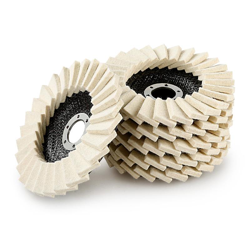 3PCS 5inch Wool Polishing Wheels Buffing Pads AngleGrinder Accessories Grinding Disc for Metal GlassCeramic Polishing