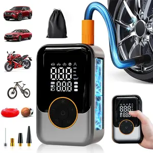 Portable Air Compressor Pump with LCD Display, USB-C Fast Charging, LED Light, Ideal for Cars, Bikes, Sports, Durable Design, Digital Tire Inflator