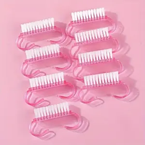5pcs/10pcs/30pcs/50pcs Pink Crystal Nail Brushes - Professional Manicure Tools for Nail Art, Cleaning, Cleansing and Dusting Nails, Unscented, Ideal for Nail Salons and Home Use, Nail Care Essentials | Crystal Brushes | Durable Brushes, Nail Brushes