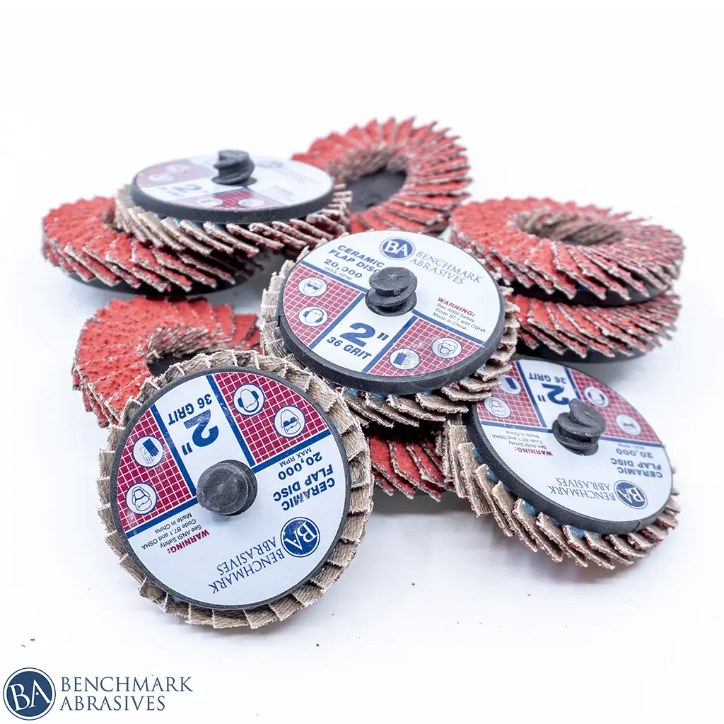 2" Mini Ceramic Flap Discs, Quick-Change Abrasive Tools for Grinding and Metalworking