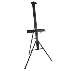 69" High Aluminum Single Mast Artists Studio Easel Stand for Sign and Floor Display - Heavy Duty Adjustable Extra Large Canvas Height Up To 47" - Palette Holder, Brush Rest, Painting