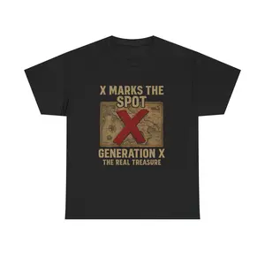 Unisex Heavy Cotton Tee with 'X Marks the Spot' Design - Perfect for Gen X, Birthday Gifts, Nostalgia Apparel, Everyday Wear, [...]