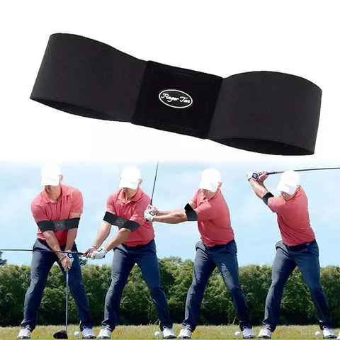 Elastic Golf Swing Trainer Arm Band - Adjustable Posture Corrector Alignment Aid, Golf Training Tool with Elastic Design, Durable High-Quality Materials for Lightweight Portable Swing Practice Sessions