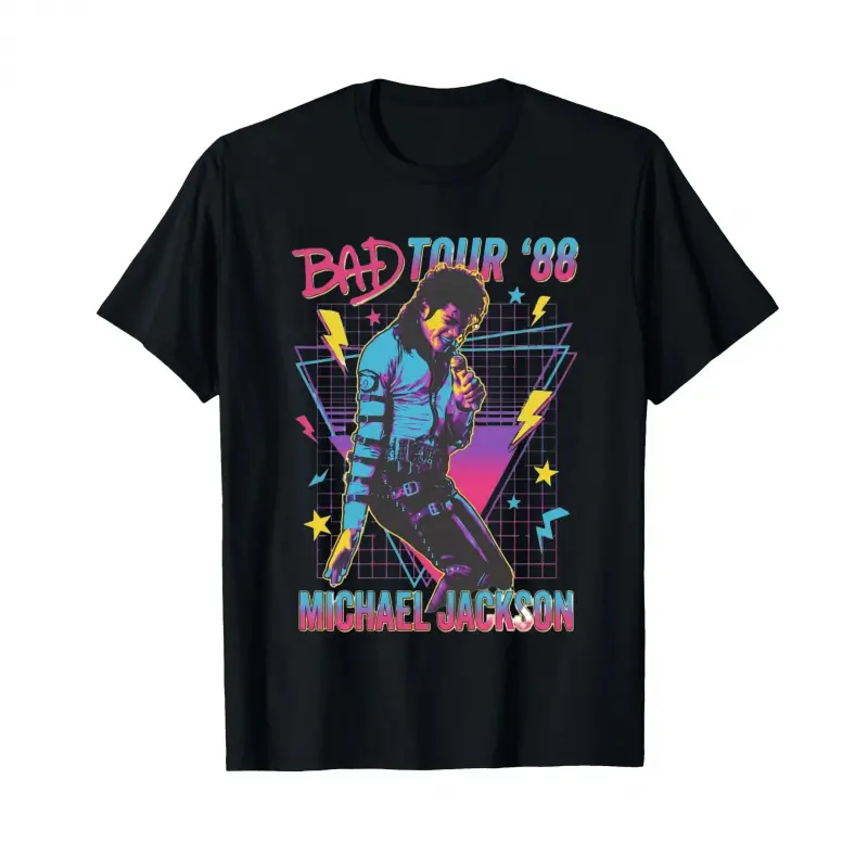 🎤[Graphic Tee][100%cotton]Bad Tour '88 Michael Jackson Tee – Retro 80s Concert Japan Design, Unisex MJ T-Shirt for Men, Women & Kids, Vintage Pop Music Graphic Tee, Casual Streetwear, Comfortable Cotton, Iconic King of Pop Fashion, TikTok Viral Trend