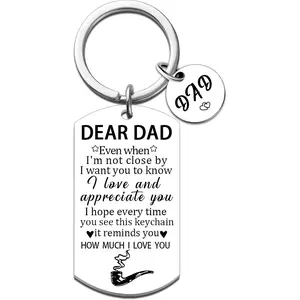 Dad Gifts for Fathers Day Keychain Fathers Day Decorations for Dad from Daughter Son Best Dads Ever Gifts Birthday Thanksgiving Christmas Gift Ideas Dear Dads Keyring