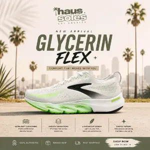 BROOKS GLYCERIN FLEX | MEN'S | COLOR WHITE-GREEN GECKO-PHANTOM | WIDTH MEDIUM D