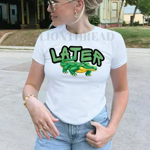Later Gator Vintage 90s Y2K Baby Tee 2, Graphic Alligator Print, Retro Style Cropped T-Shirt, Funky Fashion Statement Shirt, Trendy Apparel