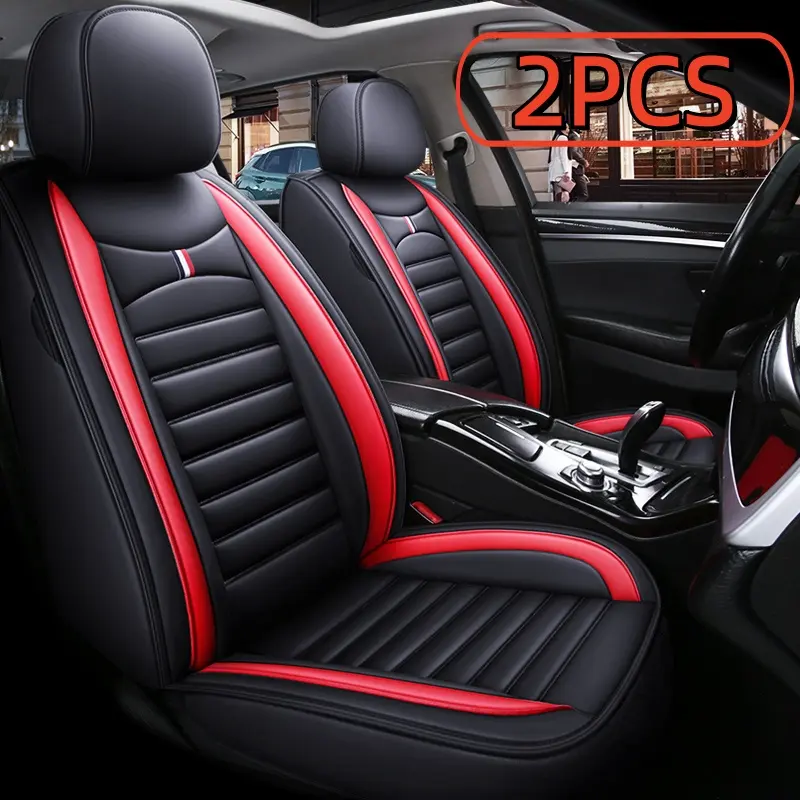 2PCS Universal Leather Car Seat Covers, Waterproof Seat Protectors, Wear-Resistant All-Season Auto Accessories for Cars