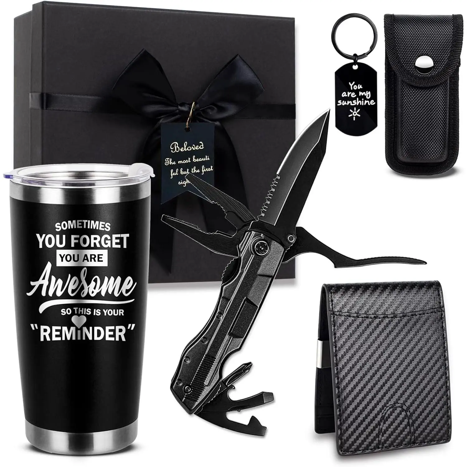 Birthday Gifts for Men Funny Christmas Gifts Baskets for Him Father’s Day for Dad Anniversary Who Have Everything for Husband, Boyfriend, Brother, Son, Grandpa Tumbler Multitool Gift Set