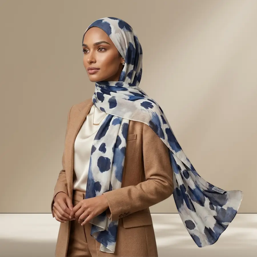Moonlit Safari – Bamboo Modal Leopard Print Hijab