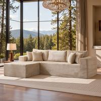 108" Beige L Shaped Left Chaise