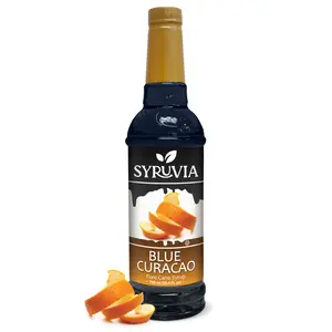 Syruvia Blue Curacao Syrup - 25.4 fl oz. Exotic Blue Citrus Infusion. Kosher and Gluten-Free. Beverage Sweet