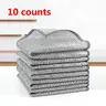 Double Layer Steel Wire Dishwashing Cloth, 10pcs/set Kitchen Cleaning Cloth, Scrubbing Pad, Dishwashing Rag, Kitchen Cleaning Tool for Pot Pan Sink, Scrubber Pad, Dish Washing Scrubbers