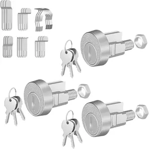 3 Pack Replacement C9100 Mailbox Key Locks with 18 Keys and 30 Shaped Locking Tabs, Nickel Finish Mailbox Replacement for USPS Mailbox
