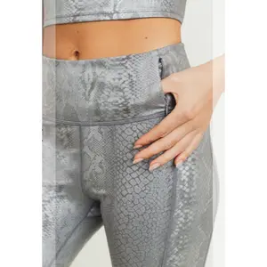 475 Silver -  PRINTED SILVER METALLIC SNAKE BIKE SHORT