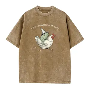 Off to Commit Tomfoolery T-Shirts, Frog Riding Chicken Tee, Sarcastic Graphic Tee