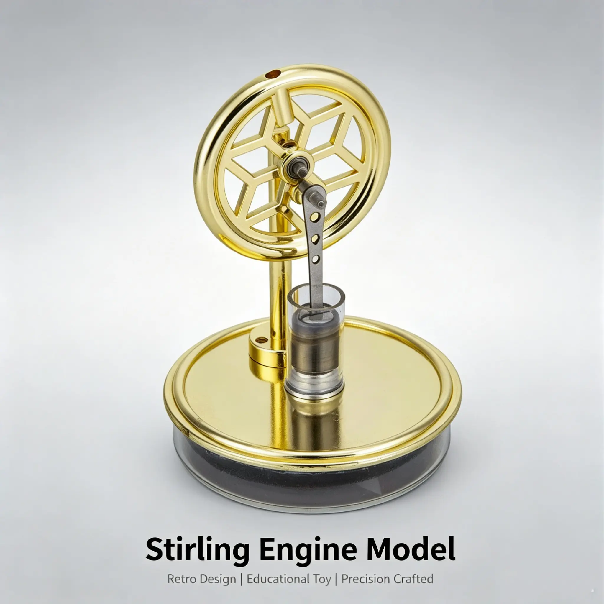 Low-Temperature Stirling Engine Model, DIY Science Project, Physics Education Thermodynamic Principles Desk Ornament, Ideal for Science Enthusiasts