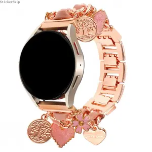 2026 Trendy Cute Pendant Watch Band for Samsung Galaxy Watch – Fashion Charm Strap Compatible with Watch 7/6/5/4 (40/44mm), Classic 42/46mm, Watch 3 41mm, Active 2 & Gear S2, Stylish Wristband for Women Daily Wear & Gift