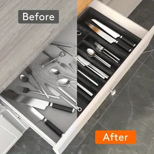 1pc Scalable knife and fork cutlery tray drawer storage Storage Box, Knife and Fork Storage, Kitchen Sorting, Expansion Plate, Tableware Storage Box, Household Use
