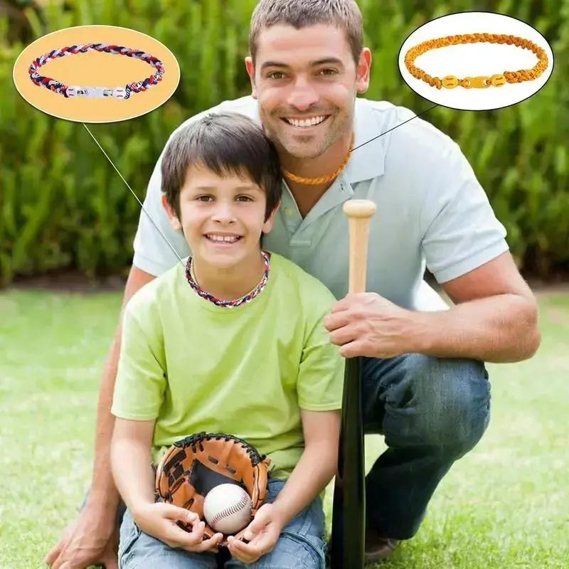 Boys baseball necklace, three tornado titanium necklaces with woven ropes, Christmas gift baseball accessories Boys baseball necklace, three tornado titanium necklaces with woven ropes, Christmas gift baseball accessories