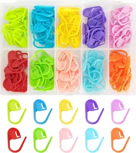 150 count Knitting Crochet Locking Stitch Markers with Storage Box, Crochet Pin Yarn Marking Stitch Row Counters Clips for Crocheting DIY Craft (10 Colors)