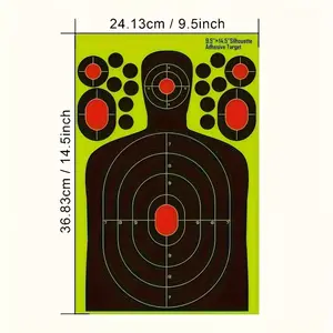 20-Pack Large Reactive Splatter Targets (9.5"x14.5") - Fluorescent, Bright Colors, Self-Adhesive, Waterproof, Durable for Range Practice, Easy Adhesion, Home Supplies