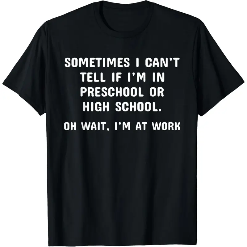 Men's Cotton Breathable Round Neck Short Sleeve T-Shirt - Casual, Smooth, Funny Sarcastic Work Office Graphic Tee, Day Wear All Seasons Streetwear Menswear Top