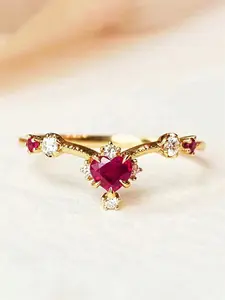 1 PC Charm Heart Cubic Zirconia Ring For Women For Wedding Engagement Party Jewelry Valentine's Day Gift Heart Cluster Ring