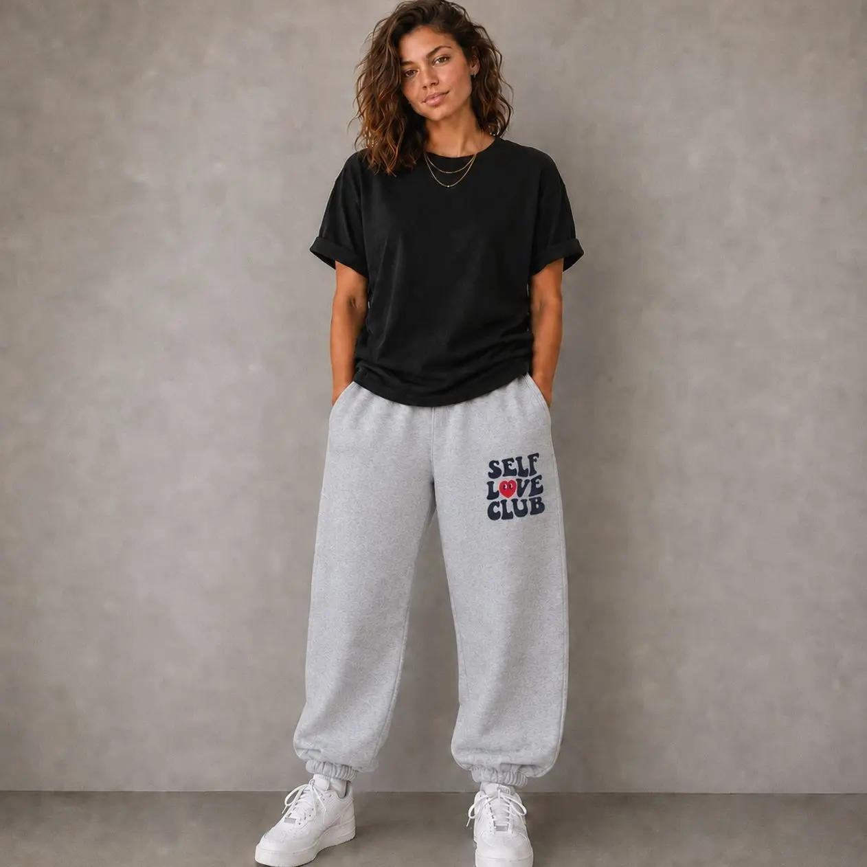 Self Love Sweatpants, Preppy Jogging Pants, Self Care Sweatpant, Oversized Sweats, Retro Happy Face Lounge Pants, Positive Quote Joggers, Trending 2026, Gift For Him, Gift For Her. O