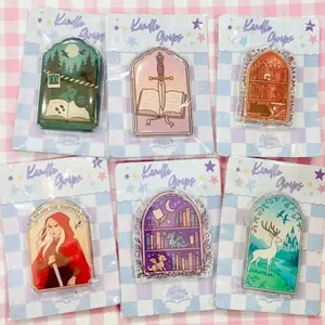 Fantasy Bookish Phone Grip Collection, Magical Library & Fairy Tale Designs, Magnetic Kindle & Phone Holder, Gift for Readers