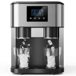 Water Dispenser with Ice Maker Function, 2-Way Add Water, Bullet Ice, Crushed Ice, Cold Water Dispenser  3-in-1 Water Machine for Home, Office, Garage - Black