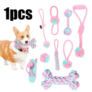 Pet Handmade Rope Chew Toy, Dental Cleaning Teething Biting Toy, Self-Entertainment Puzzle Toy for Small Dogs, Interactive Chewing Toy