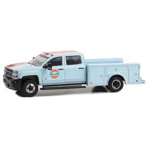 2018 Chevrolet 3500HD Dually Service Truck - Gulf Oil (Dually Drivers) Series 13 Diecast 1:64 Scale Model - Greenlight 46130C
