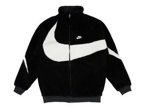 Nike Men's Big Swoosh Reversible Boa Jacket (Asia Sizing) Black White, from StockX