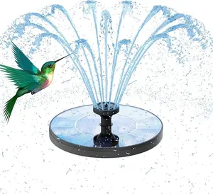 Solar Water Fountain, Upgraded Solar Bird Bath Fountains with 6 Nozzles, Free Standing Floating Solar Powered Water Fountain Pump for Bird Bath, Garden, Pond, Pool and Outdoor