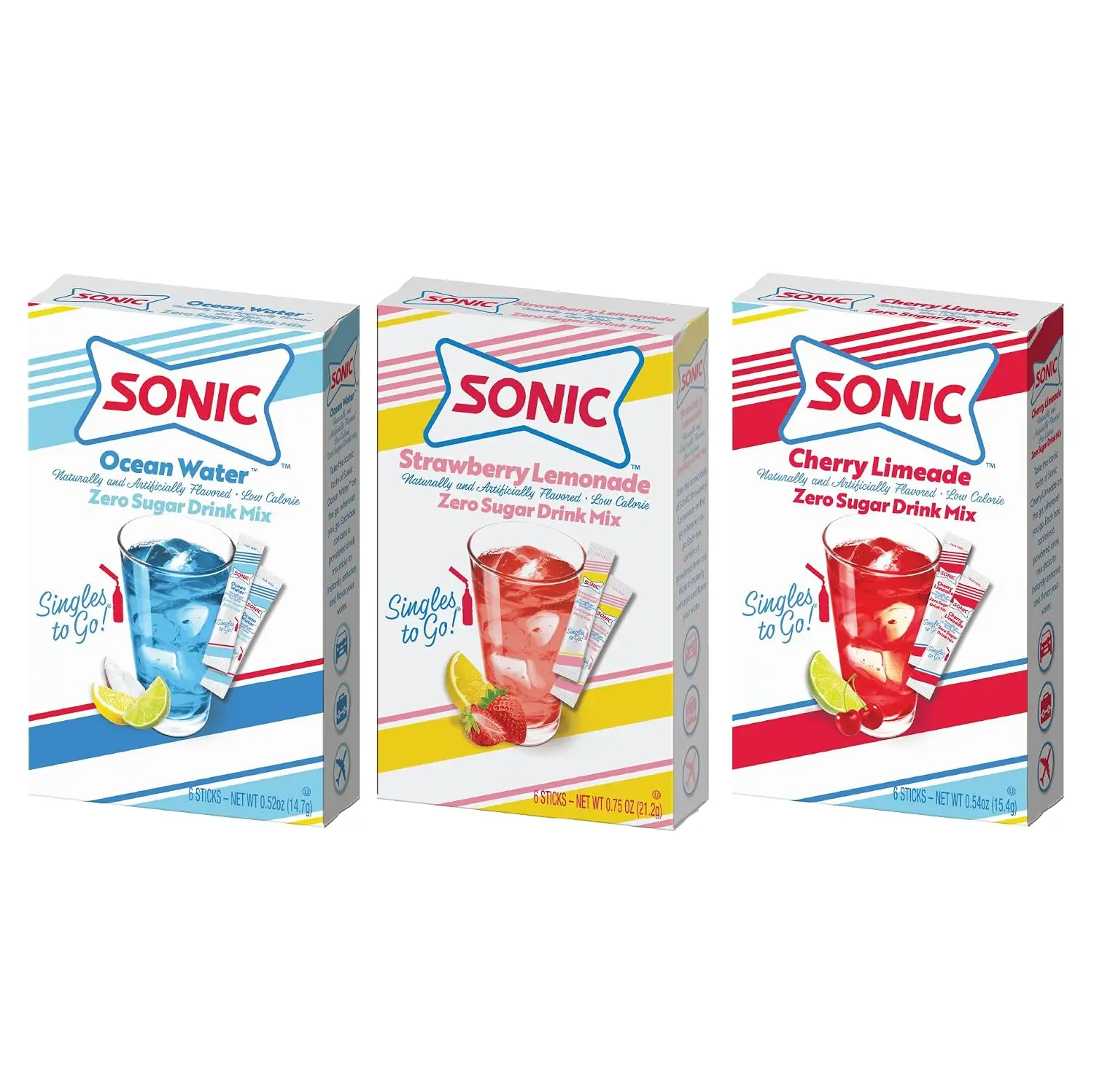 SINGLES TO GO! Sonic Variety Pack (Variety Pack) | Assorted Sonic Flavors, Sugar Free Water Flavoring Packets, Powdered Drink Mix Variety Pack - Just Add Water