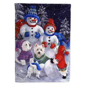 Carolines Treasures  28 x 0.01 x 40 in. Westie Snowpeople Canvas House Flag