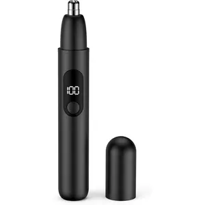 Ear and Nose Hair Trimmer Professional Painless Eyebrow Trimmer for Men and Women Battery-Operated Dual-Edge Blades Built-in LED Light
