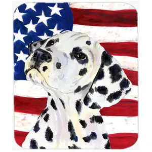 Carolines Treasures  Usa American Flag With Dalmatian Mouse Pad- Hot Pad Or Trivet