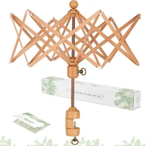 Yarn Swift, Wooden Yarn Umbrella Swift,Crochet Accessories for Winding, Cool Gifts for Crocheters and Knitting Lovers