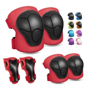 Knee Pads for Kids Knee Pads and Elbow Pads Toddler Protective Gear Set Kids Elbow Pads and Knee Pads for Girls Boys with Wrist Guards 3 in 1 for Skating Cycling Bike Rollerblading Scooter-Red M