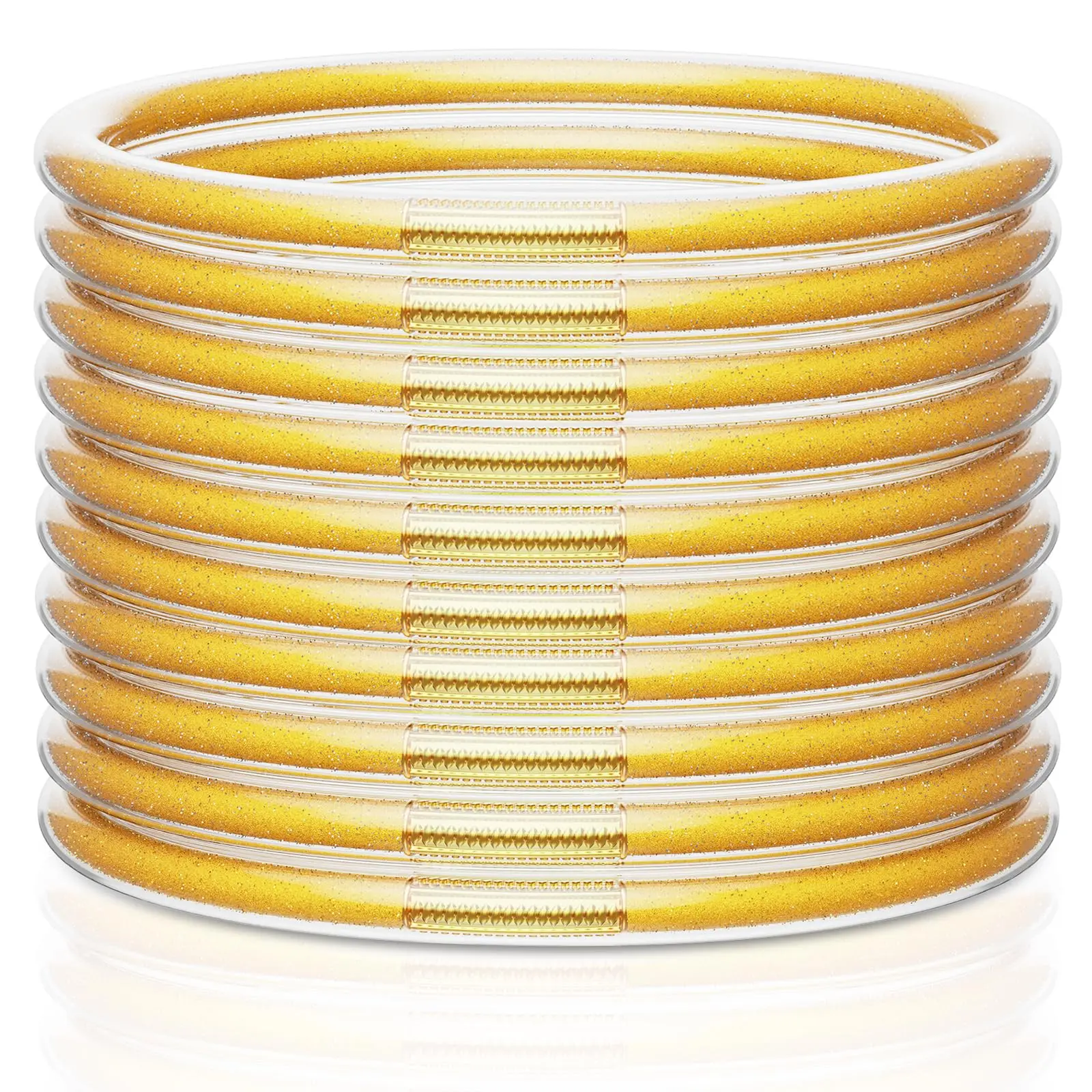 Glitter Bracelets  Soft Silicone Filled Bangles Women- Sparkling Fashion For Women